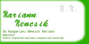 mariann nemcsik business card